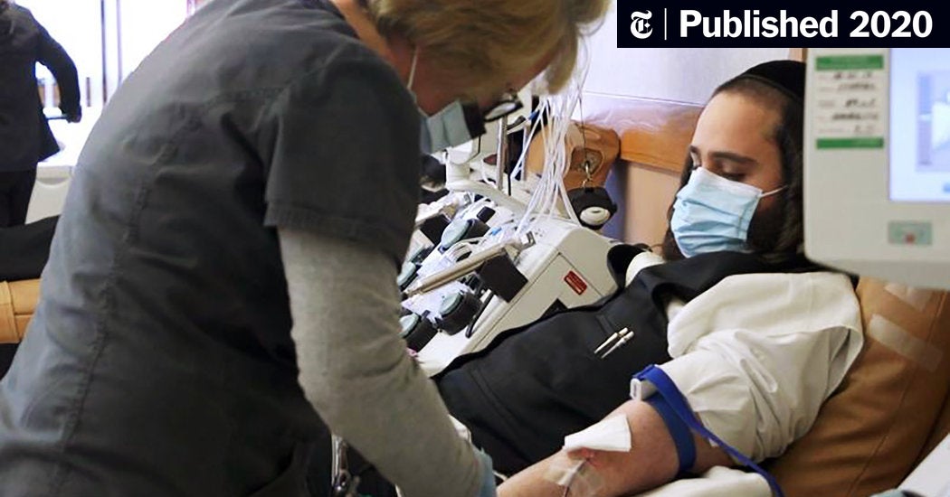 Hasidic Jews, Hit Hard by the Outbreak, Flock to Donate Plasma (Published 2020)